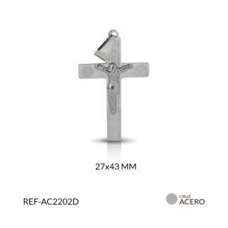 Cruz acero cristo relieve san benito niquelado x unid