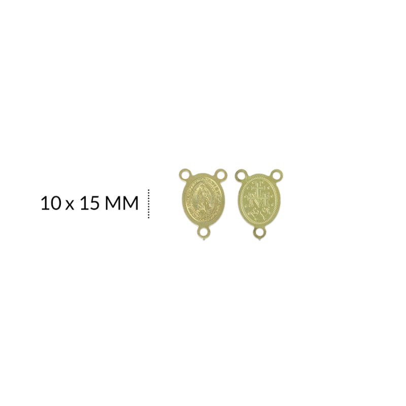CRUCERO ACERO DELGADO GRABADO VIRGEN DE GUADALUPE / 10 x 15MM color dorado / X UND / REF-AC4057D