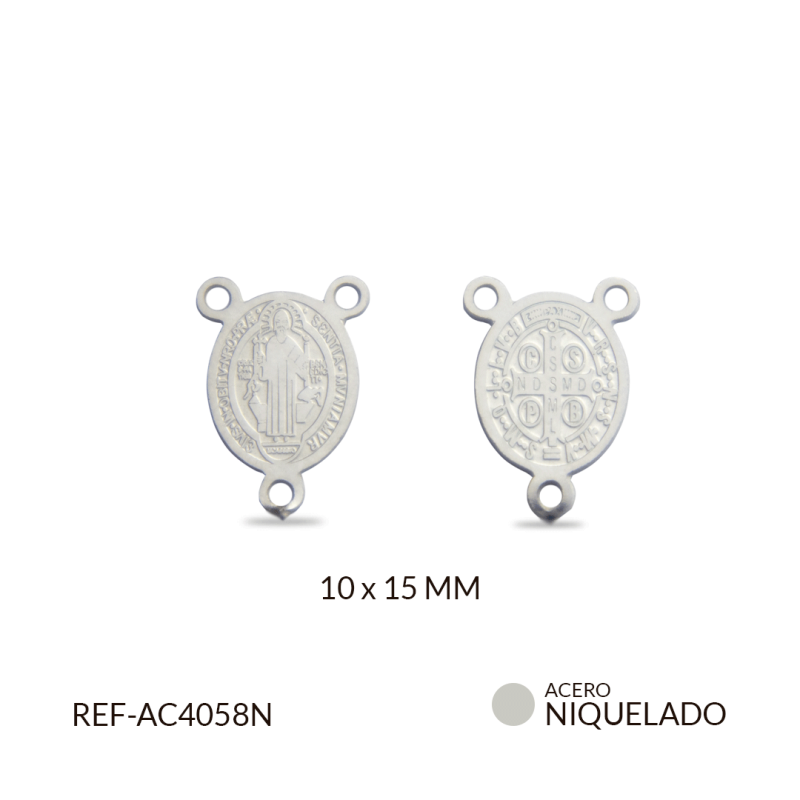Crucero acero grabado San Benito 10x15mm x und