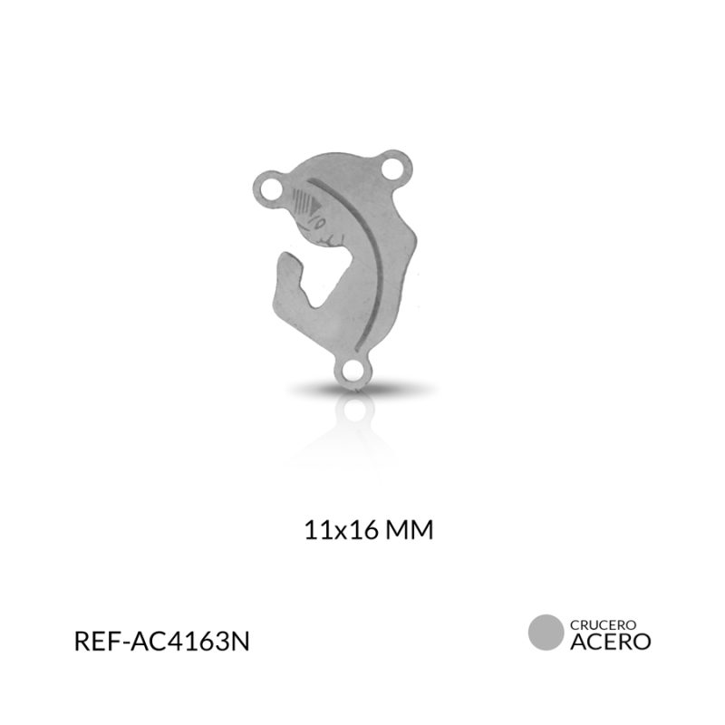 Crucero acero rostro virgen mística color plateado 16x 11mm / x unidad / Ref-AC4163N