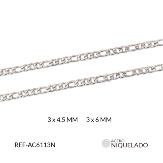 Cadena acero tejido cartier x metro 3x4.5 mm