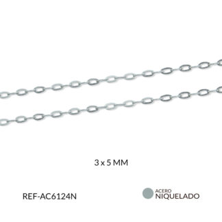 Cadena acero ovalada plana 3x5mm x metro
