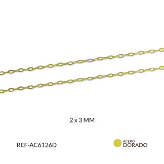 Cadena acero ovalada plana 2x3mm x metro