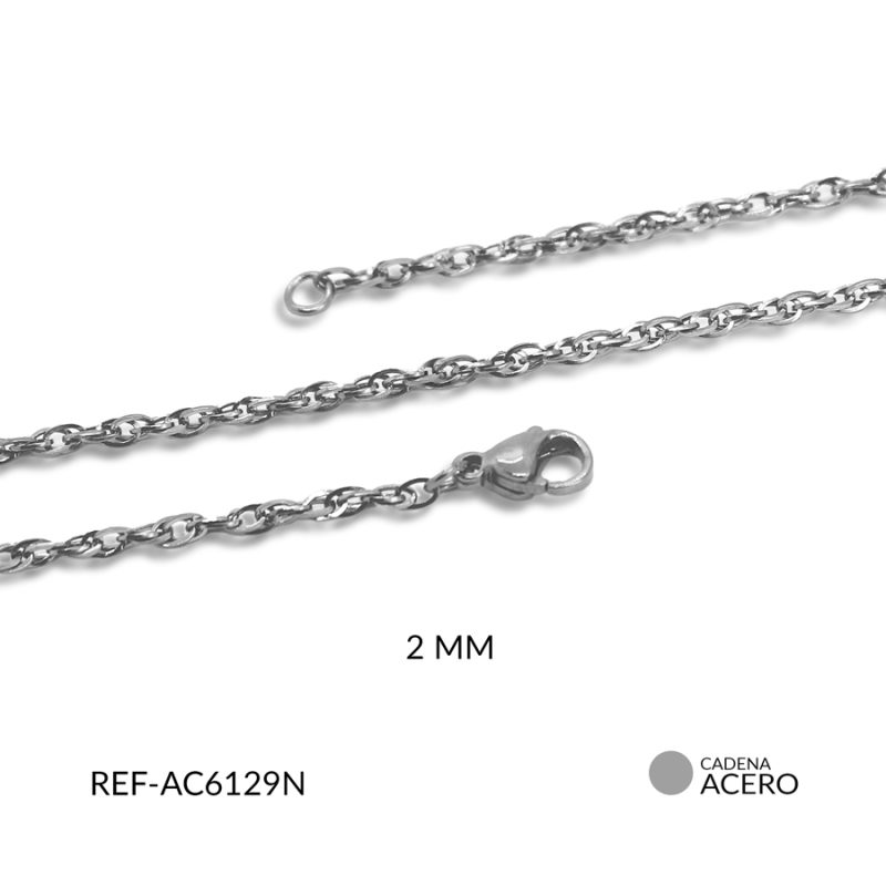 CADENA ACERO DOBLE ARGOLLA 2.2x3.2 MM / x UND / Ref-AC6129N