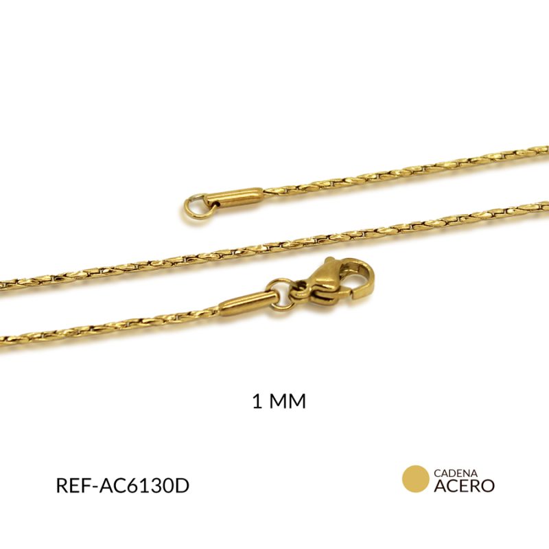 Cadena acero especial 1mm color dorado / x und / Ref-AC6130D