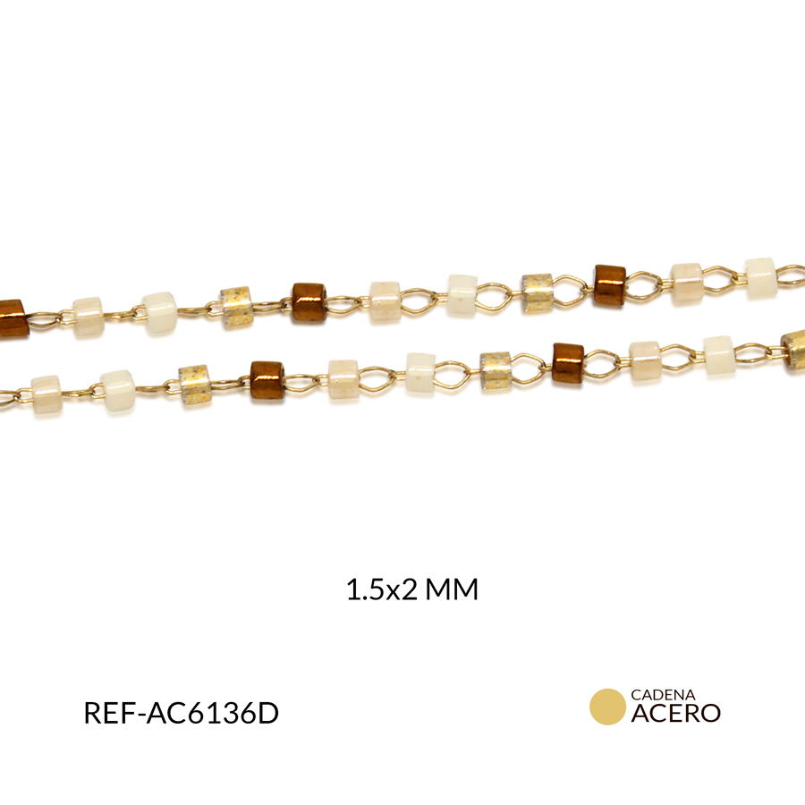 Cadena acero miyuki 1.5 x 2 mm / x 50 centimetros / Ref-AC6136D