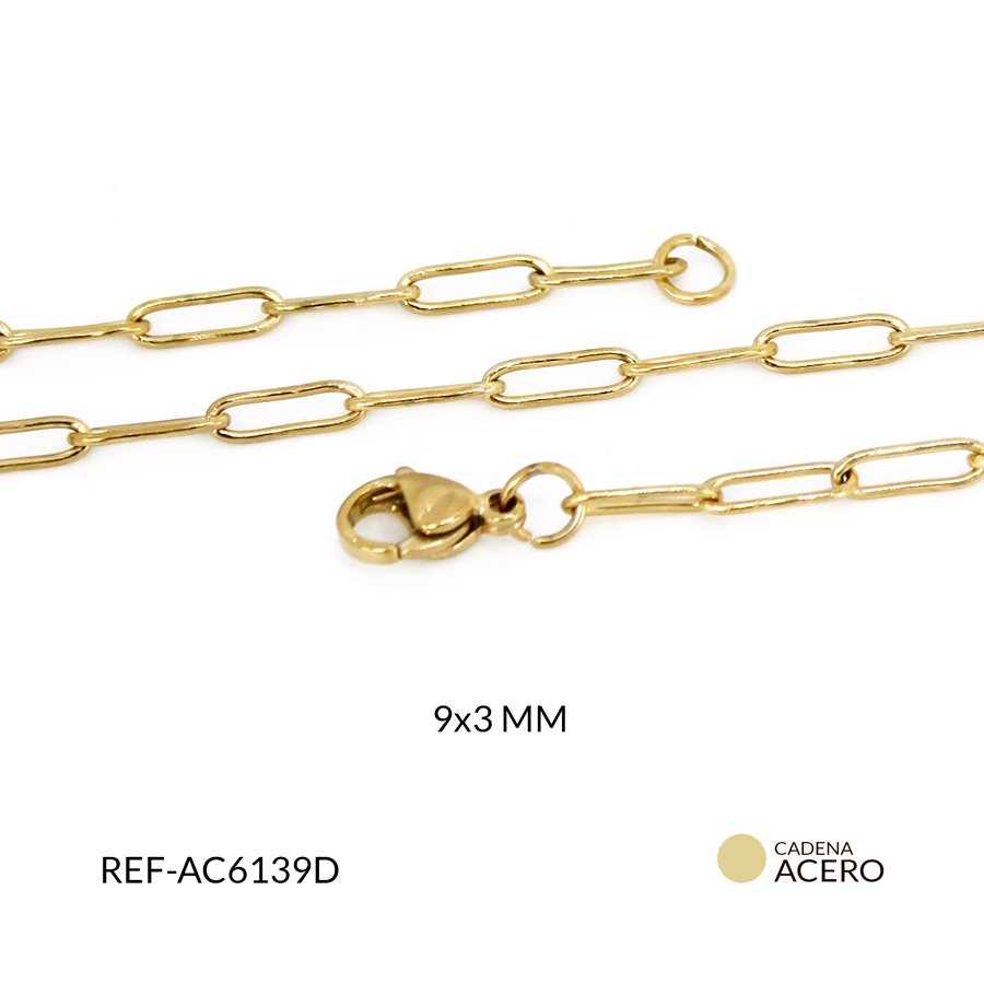 Cadena acero eslabón ovalado 9 x 3 mm / x unidad / AC6139D