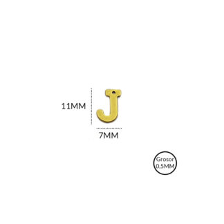 Dije en acero letra J 11X7mm x und