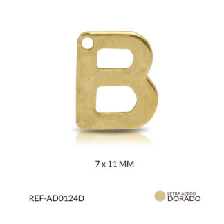 Dije acero letra B 7x11 mm x unidad