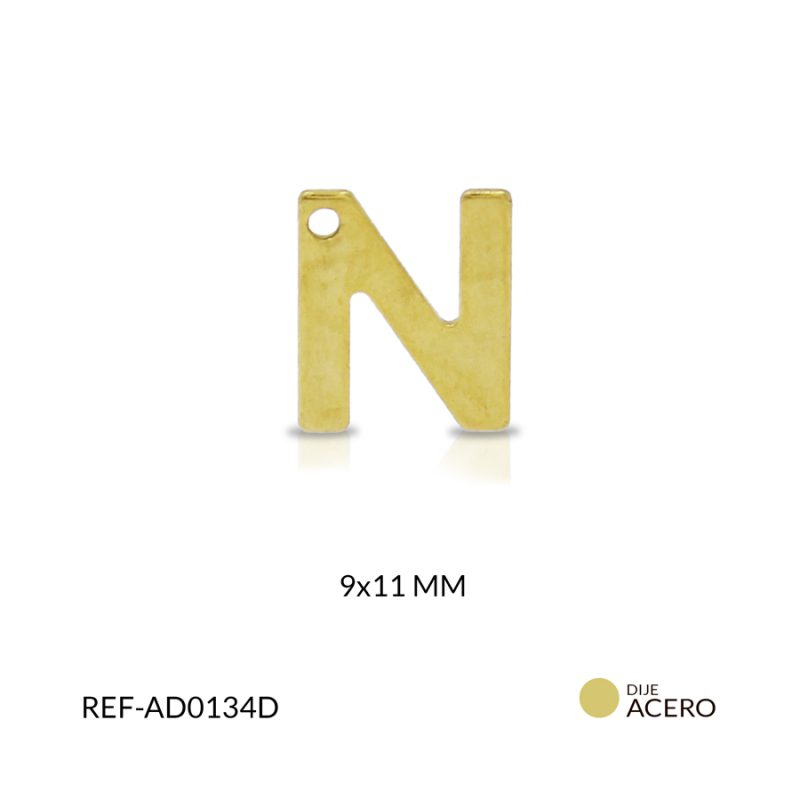 Dije acero letra N x unid