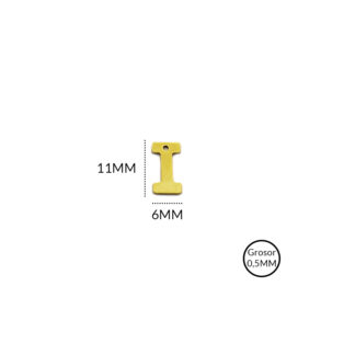 Dije en acero letra I 11x6mm x und