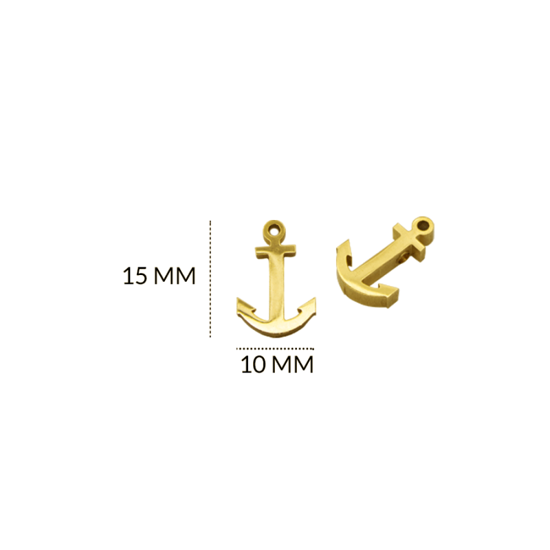 DIJE EN ACERO ANCLA 15 X 10MM / color dorado / x unidad / REF-AD0166D / REF-AD0166D