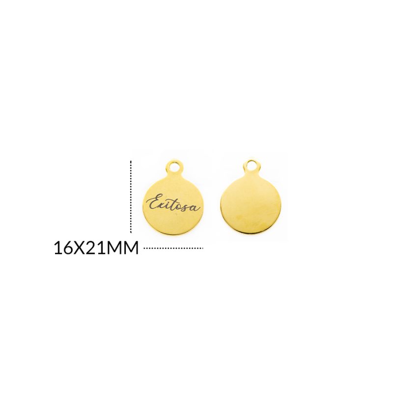 DIJE EN ACERO EXITOSA 16 X 21MM / color dorado / POR UNIDAD / REF-AD0184D / REF-AD0184D