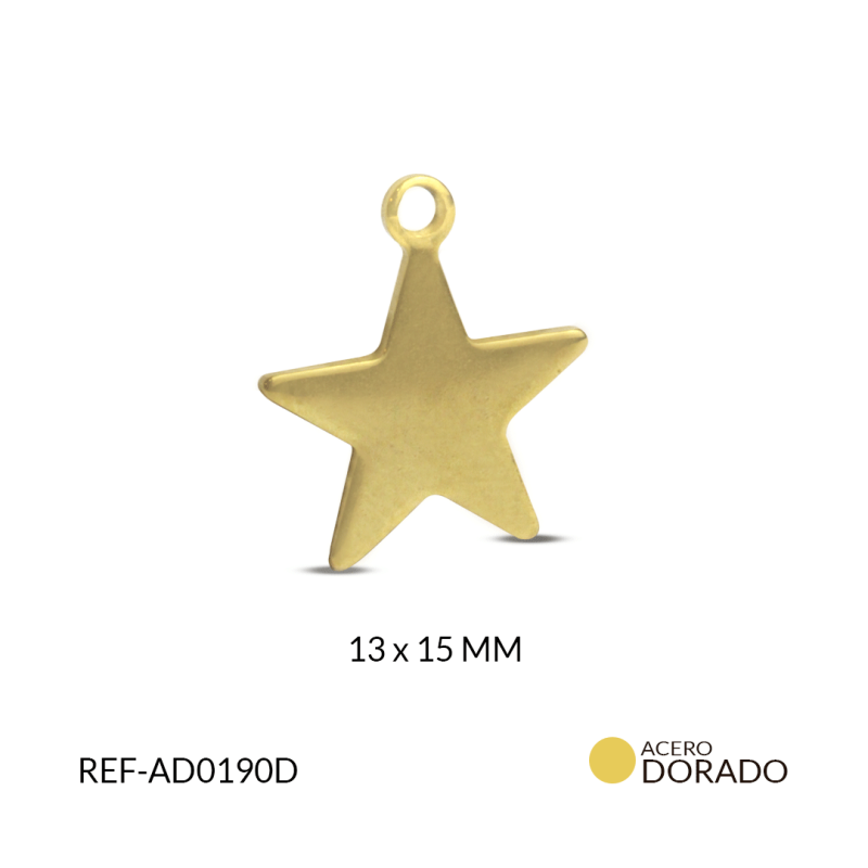 DIJE EN ACERO ESTRELLA 13*15 MM / x UND / Ref-AD0190D