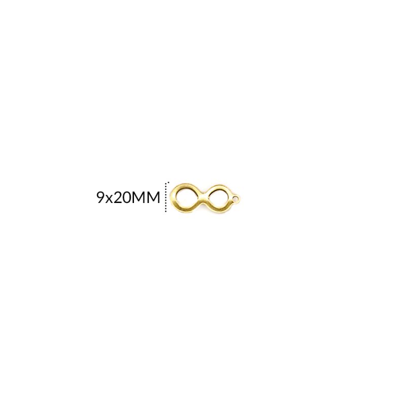 DIJE EN ACERO INFINITO 9 X 20MM / color dorado / POR UNIDAD / REF-AD0191D / REF-AD0191D