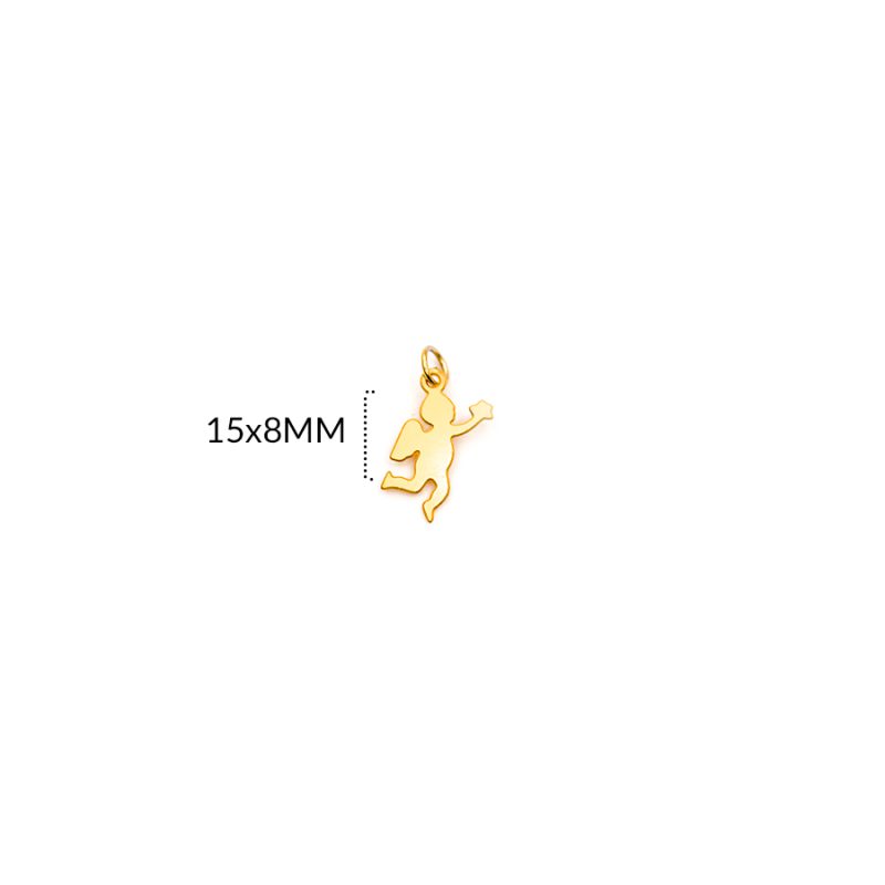 DIJE EN ACERO ANGEL 15 X 8MM / color dorado / PAQUETE POR 5 UNIDAD / REF-AD0195D / REF-AD0195D