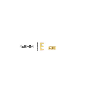 Dije en acero letra E 4x8mm x und
