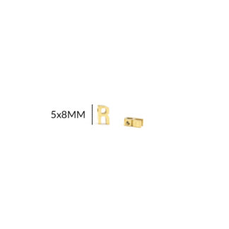 Dije en acero letra R 5x8mm x und