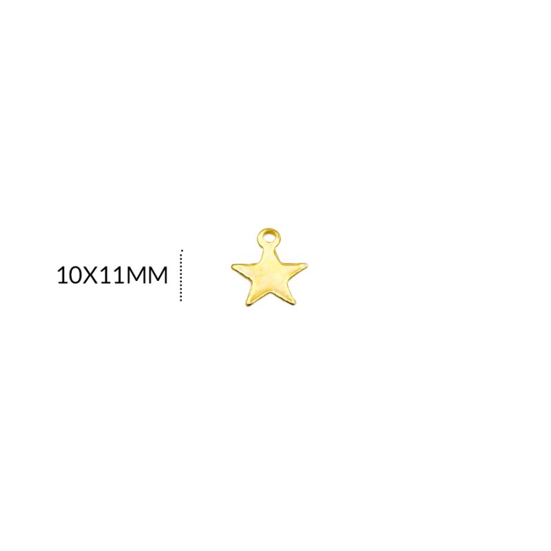 Dije en acero estrella 10 x 11 mm color dorado / x und / Ref-AD0216D