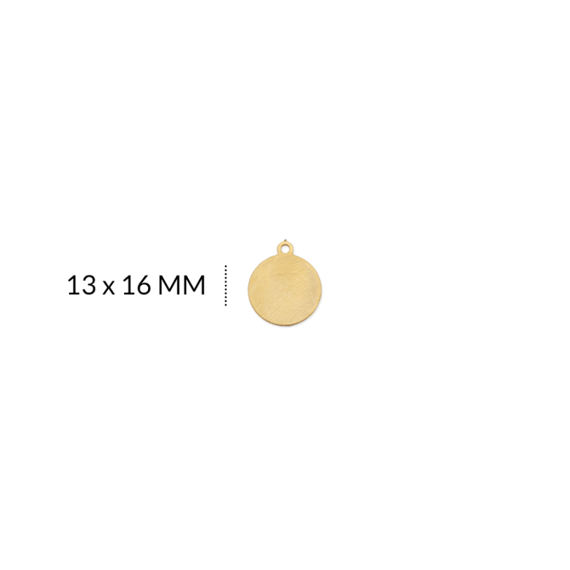 DIJE ACERO CIRCULO LISO 13 X 16 MM / color dorado / X UND / REF-AD0266D / REF-AD0266D