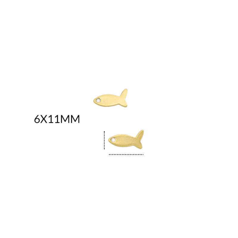 DIJE EN ACERO PEZ 6 X 11MM / color dorado / x unidad / REF-AD0233D / REF-AD0233D