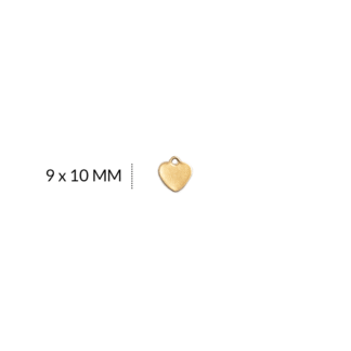 Dije acero corazón liso 9x10mm x par