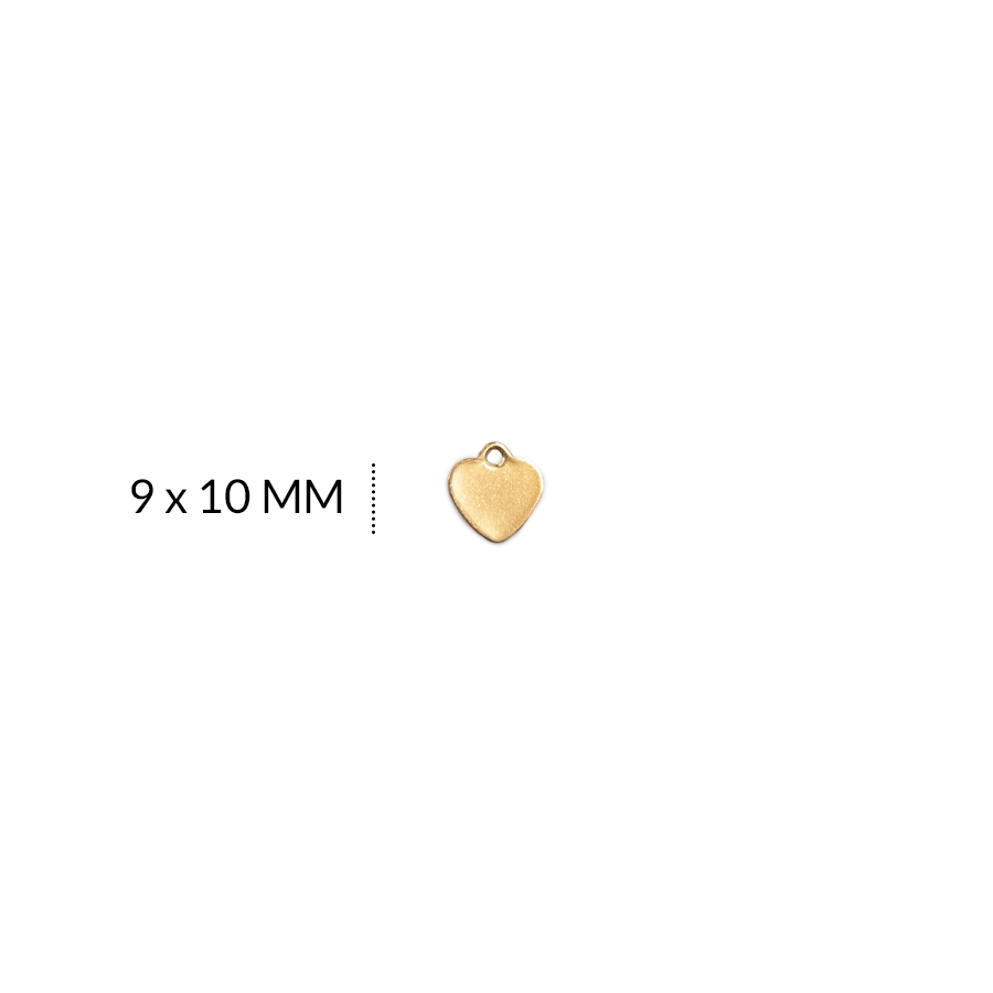 Dije acero corazón liso 9x10mm x par