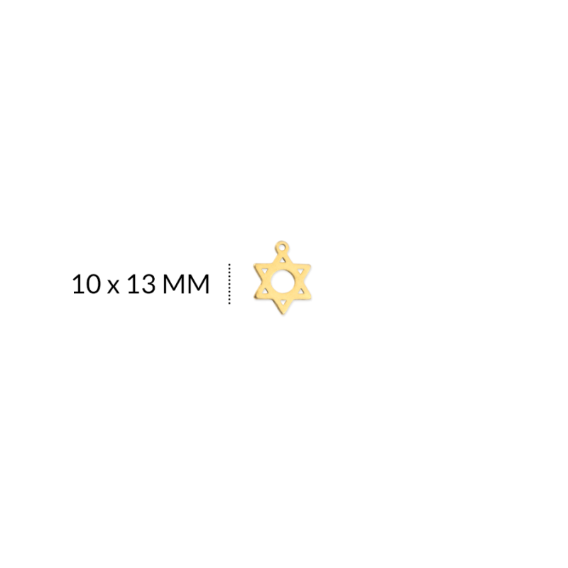 Dije acero estrella de David 10 x 13 / x und / REF-AD0264D