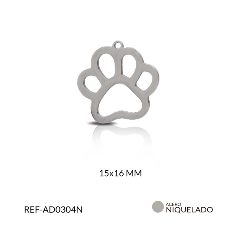 Dije acero huella niquelado x unid