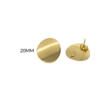 Herraje acero para arete cóncavo 20mm x par