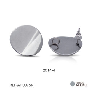 Herraje acero para arete redondo cóncavo x par