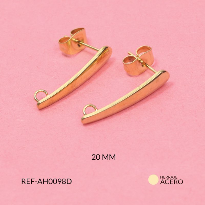 Herraje acero para arete gota 20mm x par