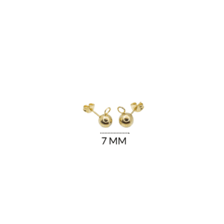 Herraje acero para arete balin con argolla 7mm x par