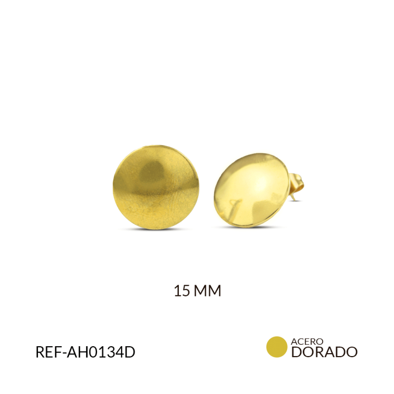 Herraje acero circulo cóncavo 15mm x par