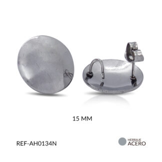 Herraje acero para arete circulo cóncavo x par