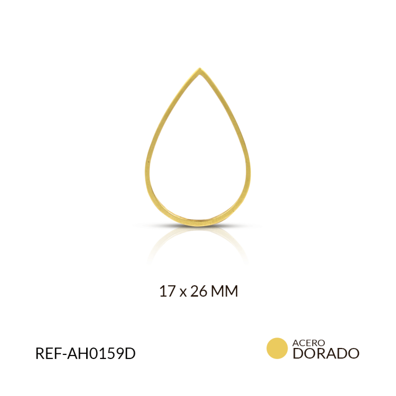 HERRAJE ACERO FIGURA GOTA 17 X 26 MM / x und / REF-AH0159D