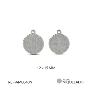 Medalla acero San Benito fundido 12x15mm x und