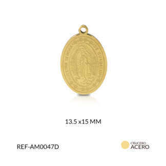 Medalla acero virgen guadalupe ovalada grabada