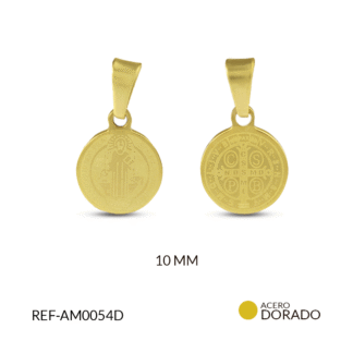 Medalla acero san benito 10mm x und