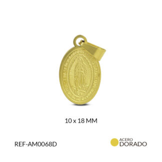 Medalla en Acero Grabada V Guadalupe 10x18mm x Und