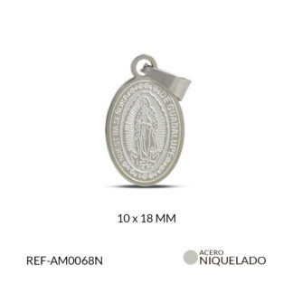 Medalla en Acero Grabada V Guadalupe 10x18mm x Und