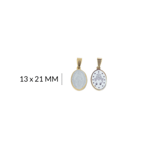 Medalla en acero V milagrosa 13x21mm x und