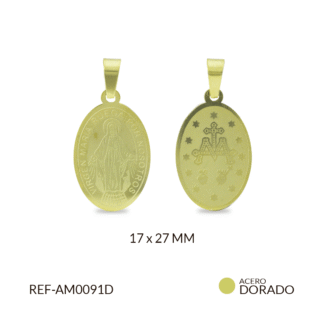 medalla acero grabada Milagrosa 17x27 mm x und