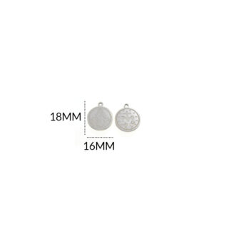 Medalla acero grabada virgen milagrosa 18X16mm x und