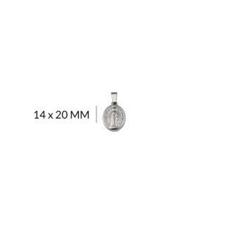 Medalla acero virgen milagrosa 14x20mm x und