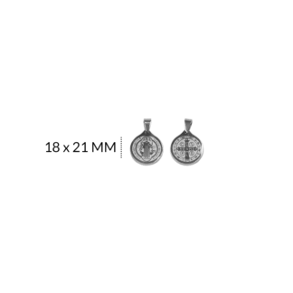 Medalla em acero san benito 18X21mm x und