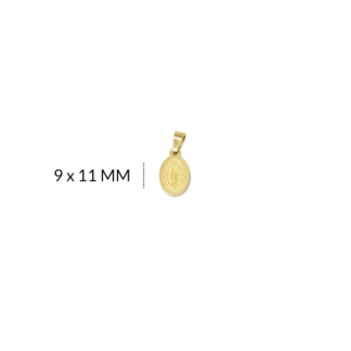 Medalla acero virgen guadalupe 9x14 mm x und