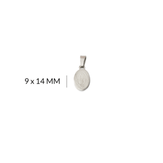 Medalla acero virgen de Guadalupe 9X14mm x und