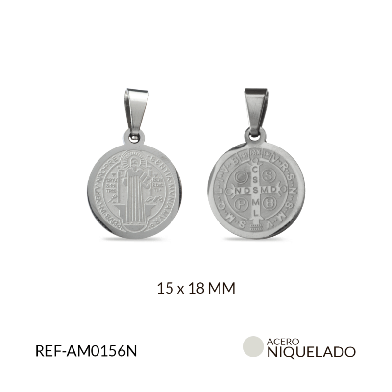 MEDALLA ACERO SAN BENITO 15 X 18 MM / x und / REF-AM0156N