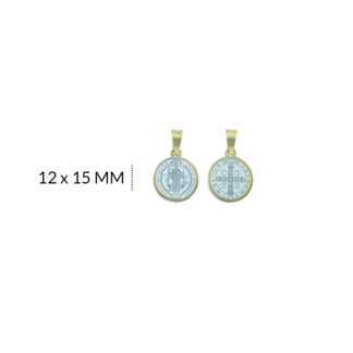 Medalla acero San benito bicolor 12mm x und
